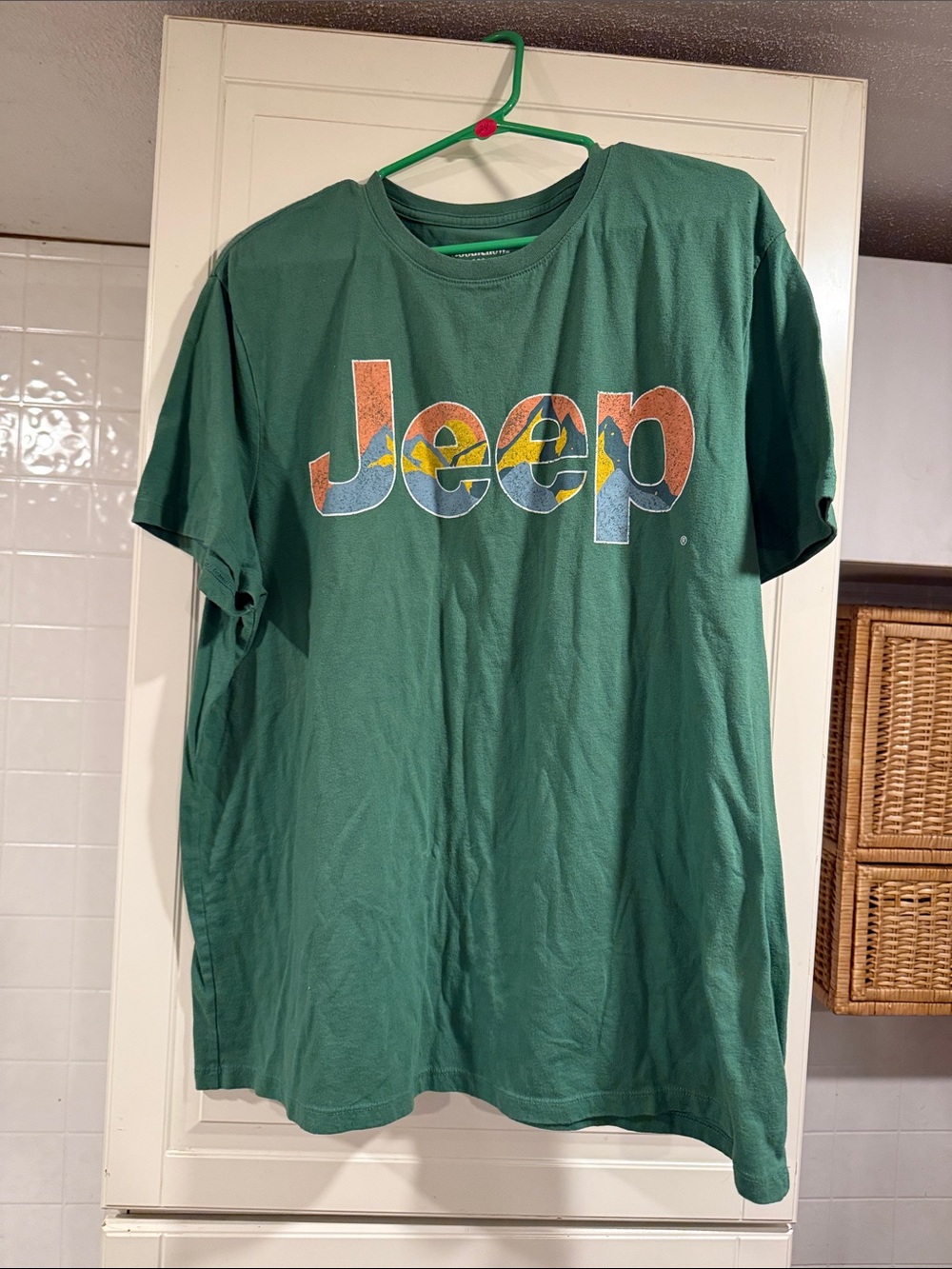 Goodfellow Jeep Short-Sleeve Logo Tee in Forest Green size XXL 8:5